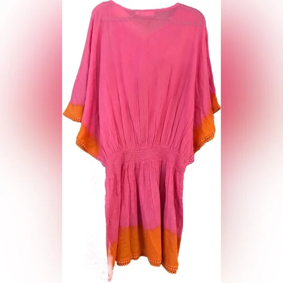 NWT Shiraleah of Chicago Cotton Dolman Sleeve Swim Cover-Up w/ Tassels - Picture 3 of 8
